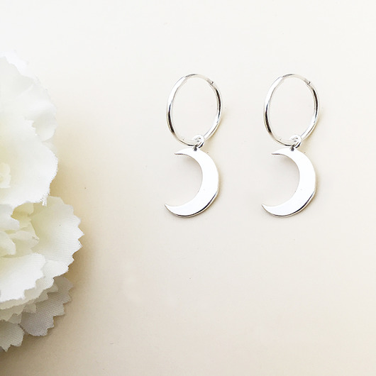 kolczyki pozłacane Kolczyki pozłacane z księżycami , moon hoops