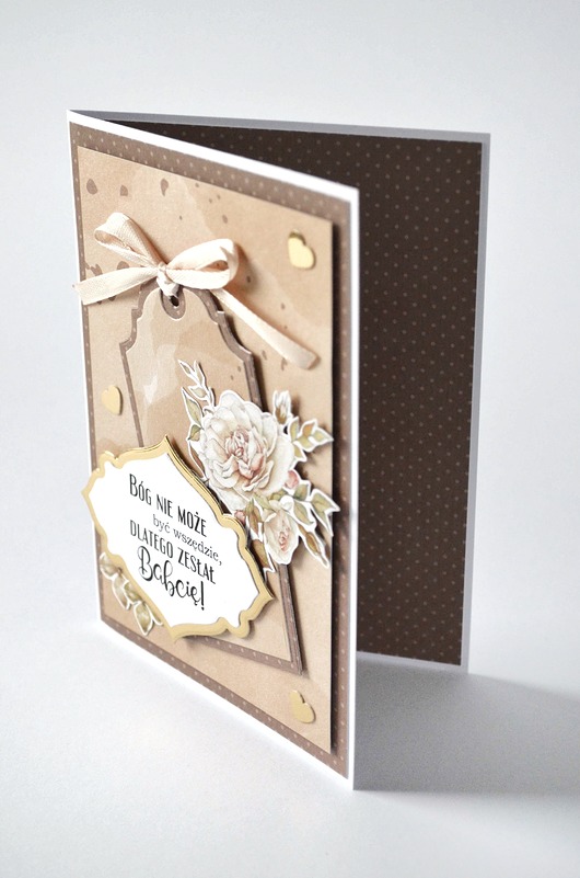 kartki scrapbooking Kartka okolicznościowa dla babci