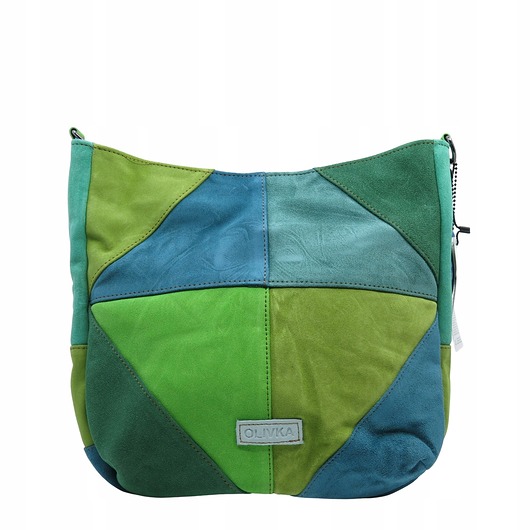 torby na ramię Torebka damska pojemna zamszowa na ramię kolorowa oryginalna OLIVKA