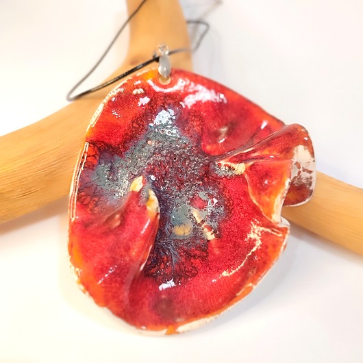 wisiory Wisiorek, naszyjnik ceramiczny "Kwiat Maku"