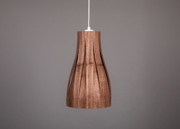 lampy wiszące Drewniana lampa
