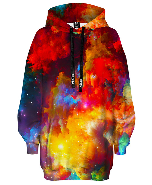 bluza z kapturem damska Bluza Oversize Tunika DR.CROW Fraktal