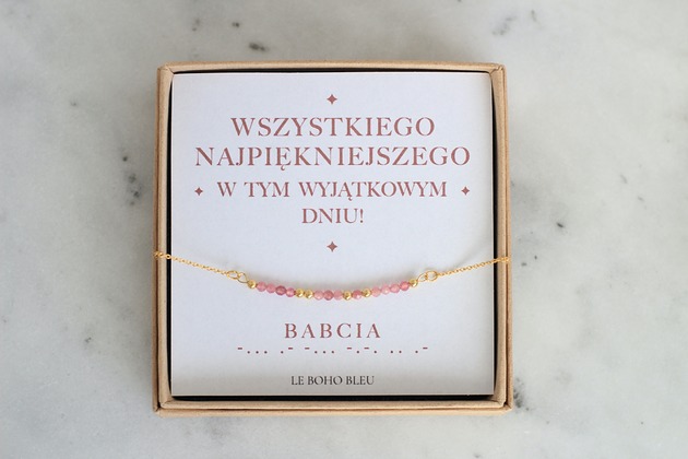 złote naszyjniki BABCIA - Naszyjnik z Alfabetem Morse'a