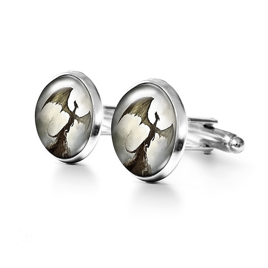 spinki do mankietów Smok cienia - spinki do mankietów