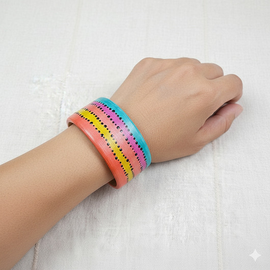 bransoletki drewniane 6661 ręcznie malowana bransoletka; kolorowa bransoletka;