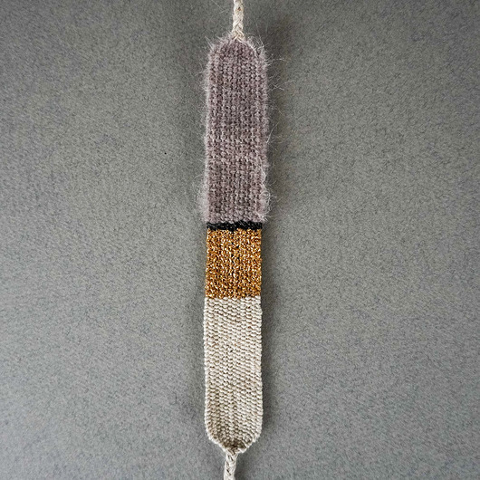 bransoletki - inne Minimalistyczna, szeroka bransoletka ręcznie robiona z nici