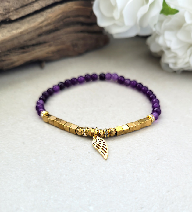 bransoletki z kamieni naturalnych Bransoletka Złoty Anioł