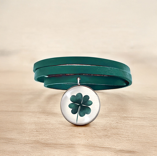 bransoletki ze szkła Na szczęście - bransoletka stalowa