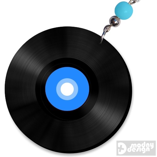 Kolczyki Płyty Winylowe - Vinyl Blue  Modny Design