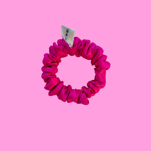 gumki do włosów Gumka jedwabna, scrunchie, gumka do włosów, gumka satynowa neonowa fuksja MINI