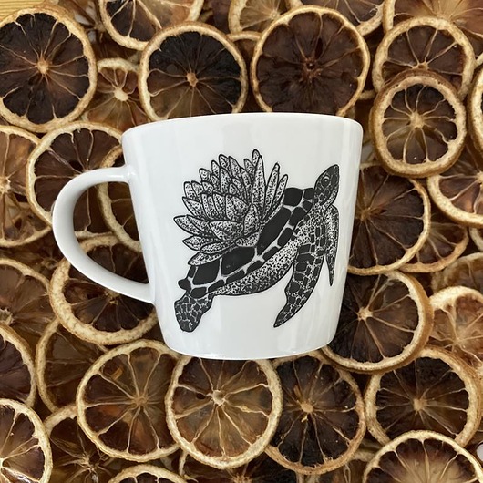filiżanki Filiżanka do kawy ręcznie malowana Żółw morski 200ml