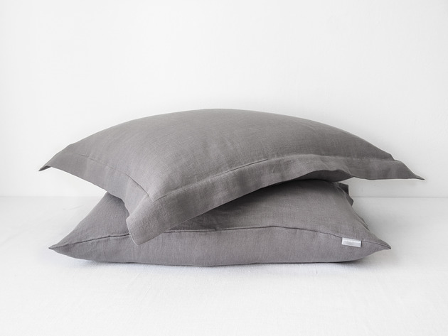 Lniana Poszewka Z Listwą TRUE GRAY so linen!