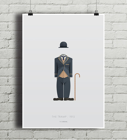 Charlie Chaplin - Tramp - plakat A4 minimalmill