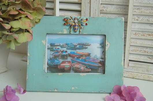 Ramka na zdjecie niebieska Shabby Chic LaProvence
