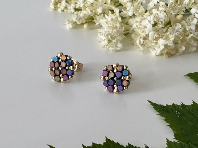 kolczyki z kamieniami Kolczyki sztyfty z hematytem