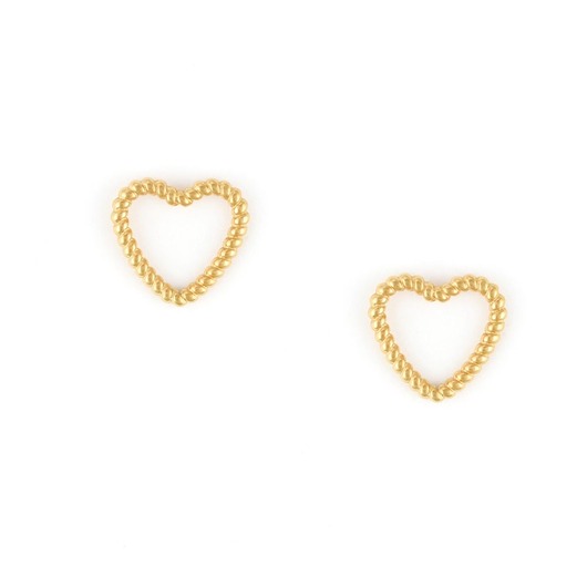 kolczyki - inne Kolczyki plecione serca - kolczyki sztyfty ze stali szlachetnej