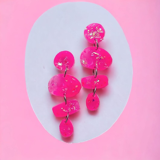 kolczyki z żywicy BARBIE : UNIKATOWE kolczyki z żywicy II