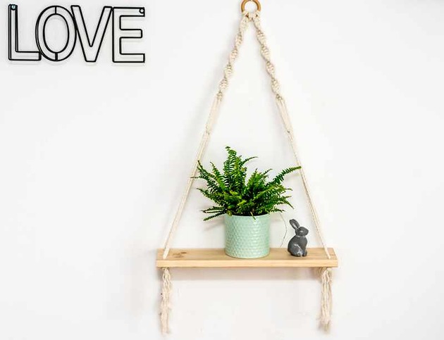 Półka wisząca makrama w stylu boho POSTER MONSTER