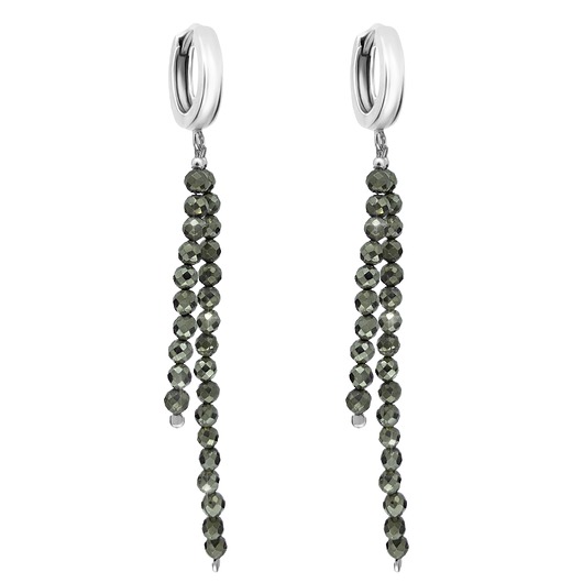 Srebrne kolczyki z naturalnymi pirytami IVE Jewelry