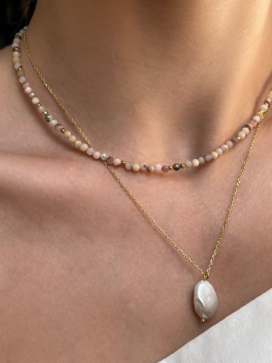 chokery Choker Różowy Opal