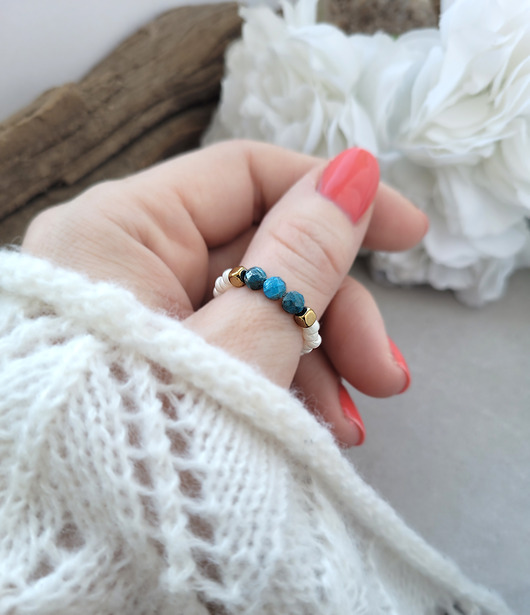 pierścionki elastyczne Pierścionek z Apatytem