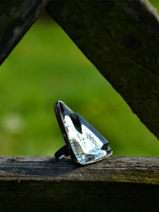 pierścionki srebrne Pierścionek Geometryczny trójkątny 