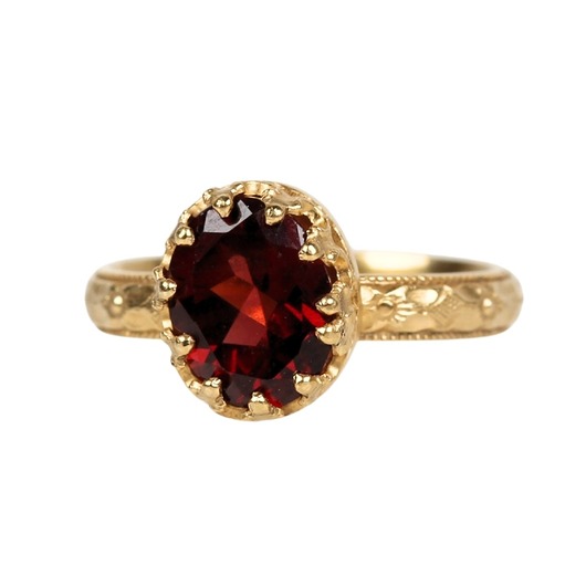 pierścionki złote Złoty pierścionek Beau z granatem r.15