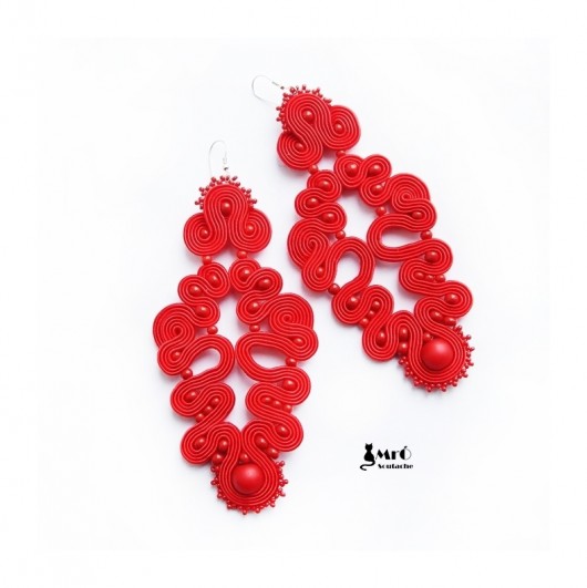 Red Carmen- zjawiskowe kolczyki sutasz Mró Soutache