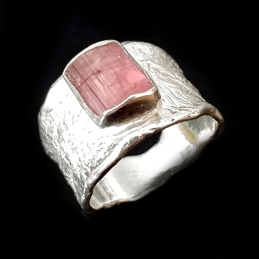 pierścionki srebrne Pinky love- turmalin