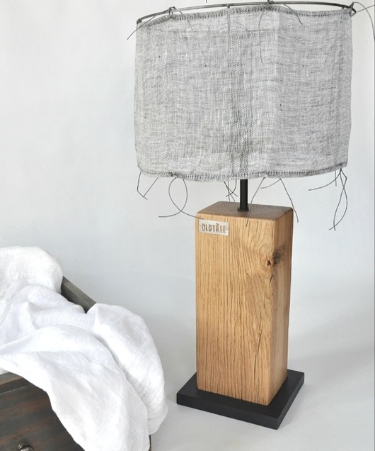 lampy stołowe Lampka stołowa nocna - dębowa
