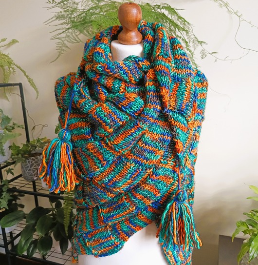 szale damskie Kolorowa Chusta BOHO z chwostami