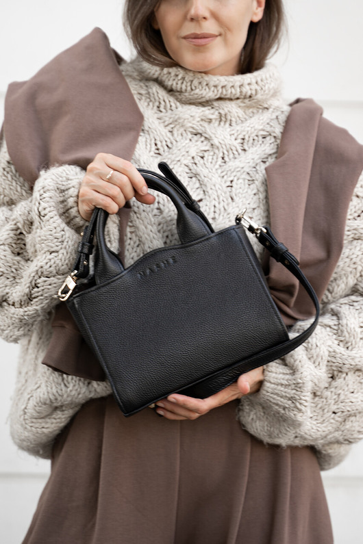 torby na ramię Czarna torebka skórzana - Glam Bag