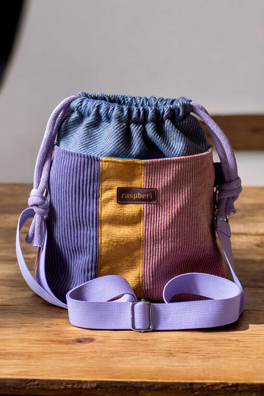 torebki mini Kolorowa patchworkowa listonoszka z kominem