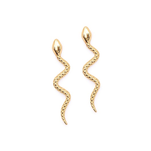 kolczyki - inne Węże - kolczyki sztyfty z pozłacanej stali szlachetnej