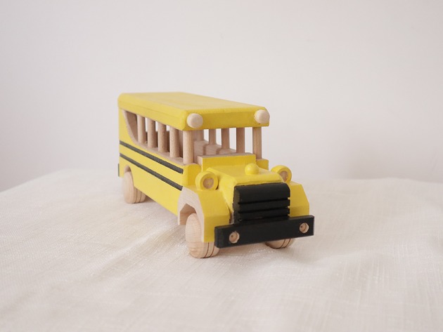 klocki i zabawki drewniane Drewniany autobus