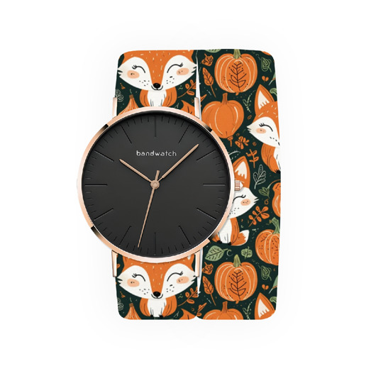 zegarki damskie Zegarek damski wiązany - Pumpkin Paws - Tarcza Różowe złoto