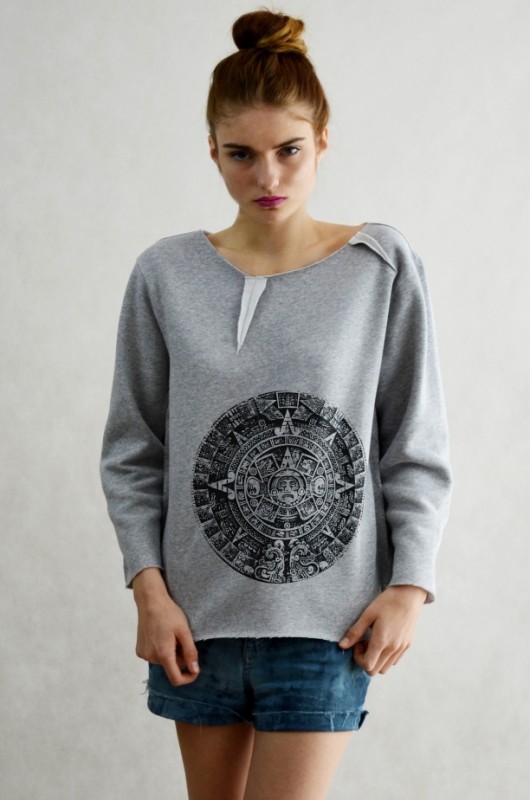 MAYAN CALENDAR szara oversize GAU great as You