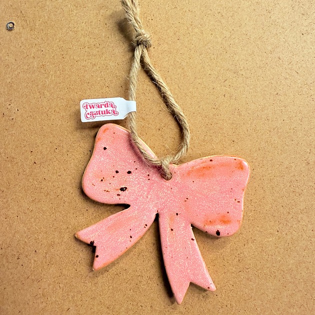 ozdoby choinkowe Ceramiczna zawieszka na choinkę Kokardka