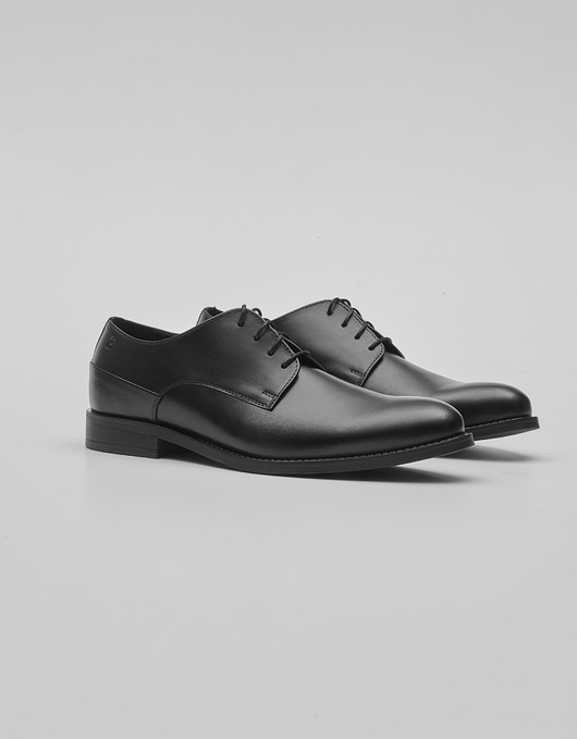 buty męskie Czarne buty skórzane derby D004a