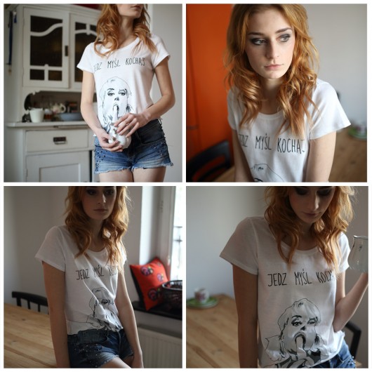 T-shirt by Marta Frej JEDZ MYŚL KOCHAJ AbouTEES