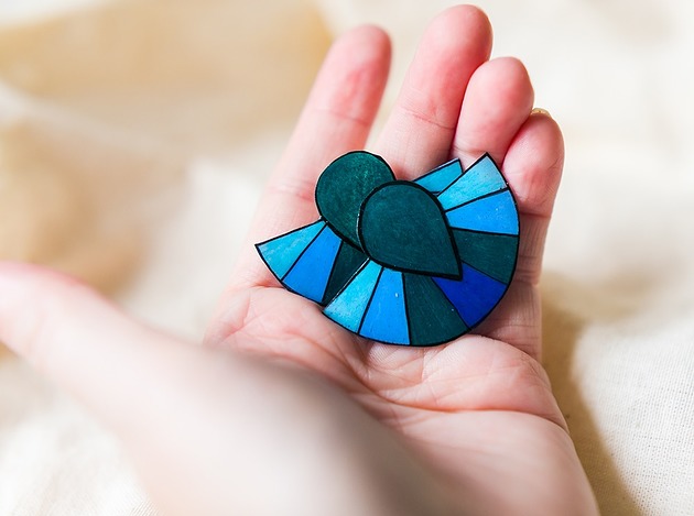 klipsy Duże klipsy w morskich kolorach