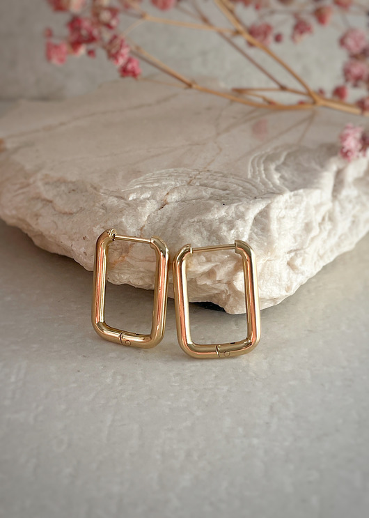 kolczyki - inne Kolczyki pozłacane ze stali szlachetnej