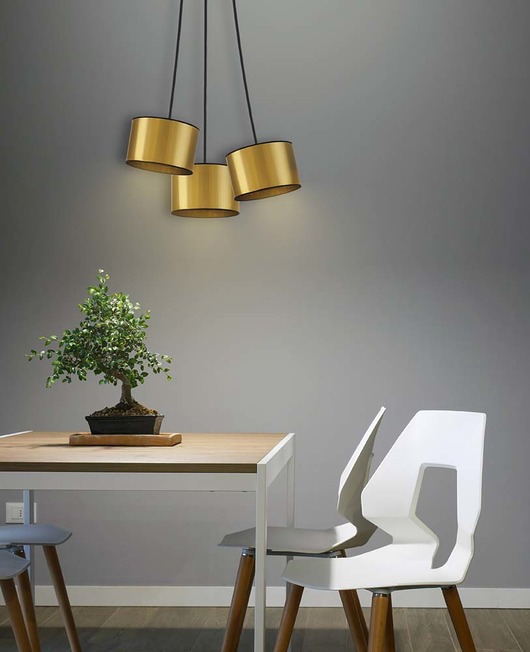 lampy wiszące Złota 3-punktowa lampa wisząca pająk WAIKIKI W3 MIRROR
