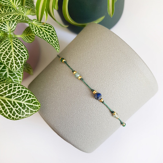 Lapis lazuli, apatyt i malachit bransoletka Magneska