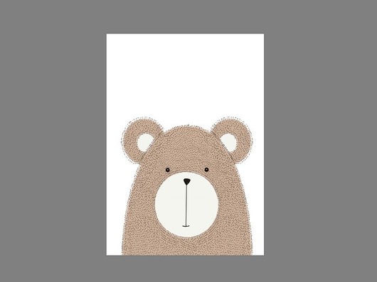 obrazy i plakaty do pokoju dziecięcego Miś białe tło | A4 | na zamówienie