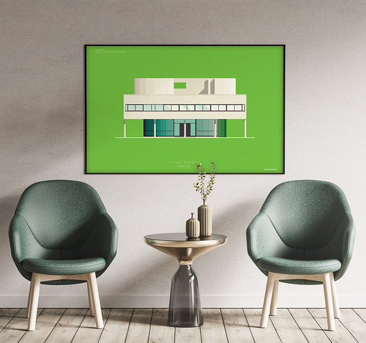 Willa Savoye - Le Corbusier - plakat 50x70 cm minimalmill