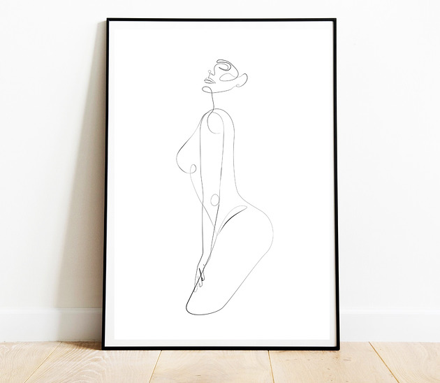 Plakat Jedna Linia Kobieta 03 Magnetyczne Studio