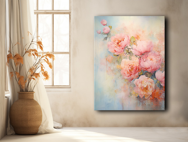 plakaty Peonie i róże - Plakat - Olej, Boho, Abstrakcja