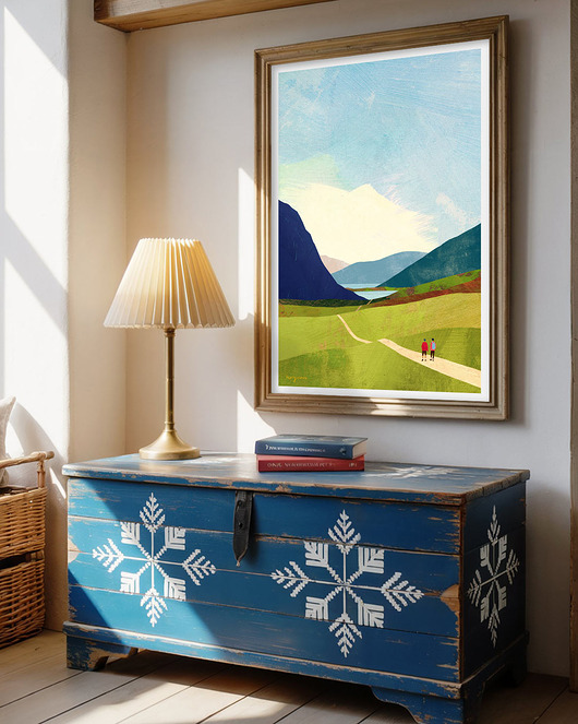 plakaty Plakat Górskie wędrówki - dwa stawy w górach