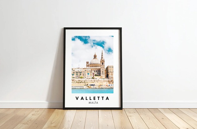 plakaty PLAKAT travel poster Valletta Malta zdjęcie personalizacja prezent dla niej